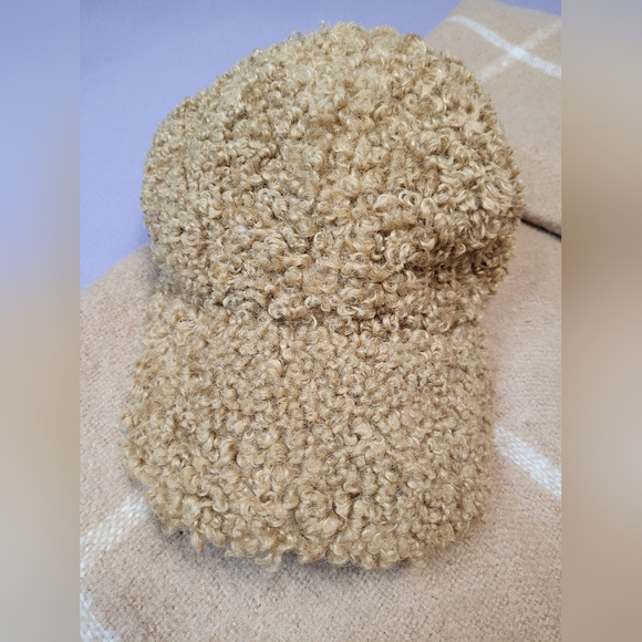 Love & Lore Cozy Tan Scarf With Teddy Bear Core Style Brown Hat and Mittens Set - Picture 3 of 16